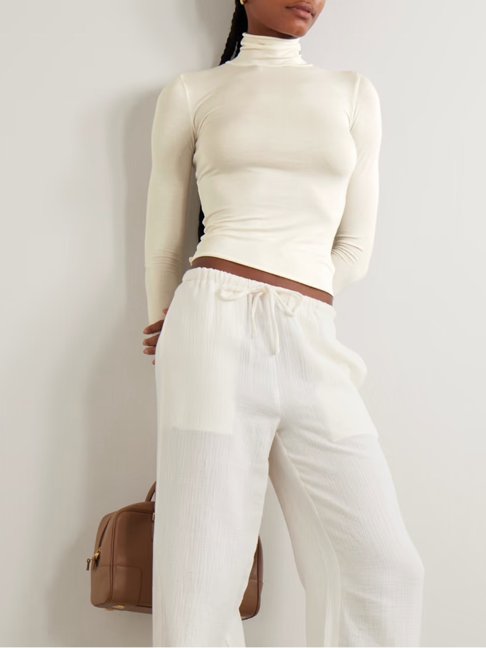 Eterne modal long sleeve fitted turtleneck top NWT